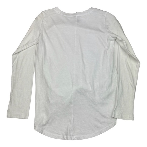 Z By Zella Front Twist White Long Sleeve Tee Size XL - Picture 2 of 3